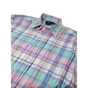 Ralph Lauren Pastel Plaid Cotton Button-Down Shirt - Pink, Mint, Lavender, White